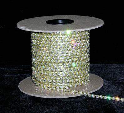 16202G - 6.5SS (14pp) Rhinestone Chain - Crystal - Gold Plated (Limited Supply)