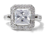 Weiss Radiant Cut CZ Engagement Ring and Cocktail Ring - ADJUSTABLE sizes 6 thru 11