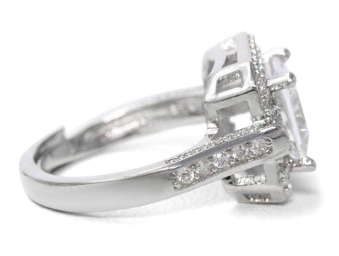 Weiss Radiant Cut CZ Engagement Ring and Cocktail Ring - ADJUSTABLE sizes 6 thru 11