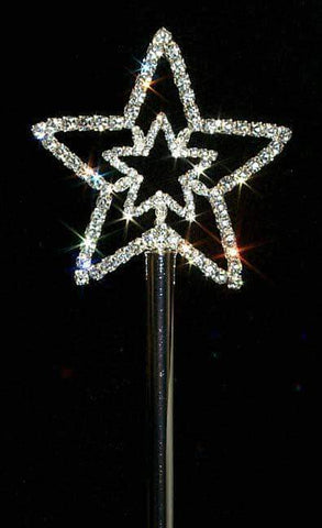 #12624 Double Star Scepter Scepters Rhinestone Jewelry Corporation