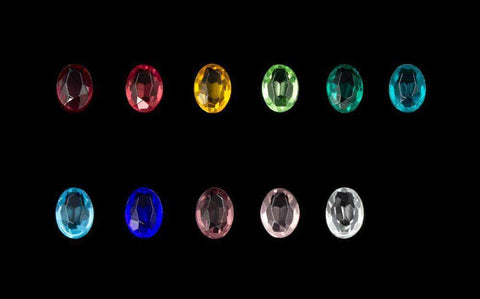 #15886 - 5mm x 7mm Oval Pointed Back Unfoiled Crystal Stone Assortment