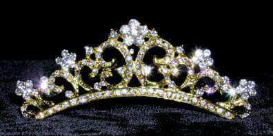 #12436G - Pave Comb - Gold Plated Tiara Combs Rhinestone Jewelry Corporation