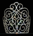 #12556 Victorian Class Tiara - 7" Tiaras & Crowns over 6" Rhinestone Jewelry Corporation
