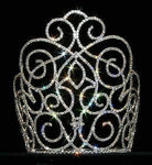 #12556 Victorian Class Tiara - 7" Tiaras & Crowns over 6" Rhinestone Jewelry Corporation