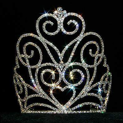 #12558 Victorian Heart Crown Tiara with Combs - 7"