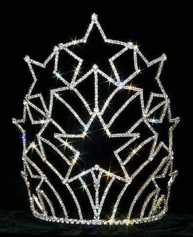 #12564 Starburst Tiara - Medium Tiaras & Crowns over 6" Rhinestone Jewelry Corporation