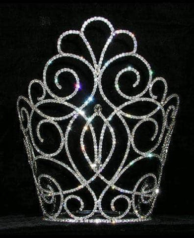 #15198 - Titan's Queen Crown - 11" Tiaras & Crowns over 6" Rhinestone Jewelry Corporation