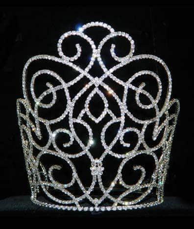 #15661 Victorian Class Crown - 9" Tiaras & Crowns over 6" Rhinestone Jewelry Corporation