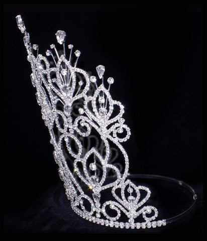 #16111xs - Maus Spray Crown - Crystal - 10" Tiaras & Crowns over 6" Rhinestone Jewelry Corporation