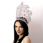 Tiaras & Crowns over 6" #16178 - Caped Crown Light Rose and AB - 10"