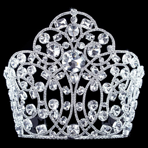 Tiaras & Crowns over 6" #16597 - Blinged Concierto Swirl Crown - 8"