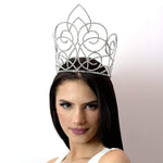 #16654 - Butterfly Gate Adjustable Crown - 7" Tall Tiaras & Crowns over 6" Rhinestone Jewelry Corporation