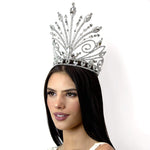 #17092 - Peacock Adjustable Crown - 8" Tiaras & Crowns over 6" Rhinestone Jewelry Corporation