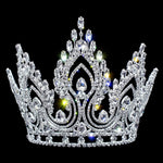 #17244 Fire in the Sky Tiara - 7" Tall with Combs Tiaras & Crowns over 6" Rhinestone Jewelry Corporation