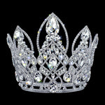 #17341 - Graceful Regalia Adjustable Pageant Crown - 7" Tall Tiaras & Crowns over 6" Rhinestone Jewelry Corporation