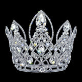 #17341 - Graceful Regalia Adjustable Pageant Crown - 7" Tall Tiaras & Crowns over 6" Rhinestone Jewelry Corporation