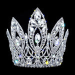 #17345 - The Magnificent Marquis (Narrow) Adjustable Pageant Crown - 7" Tiaras & Crowns over 6" Rhinestone Jewelry Corporation