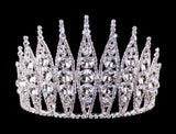 #15741 - Large Rivoli Burst Adjustable Crown - 5" tall Tiaras & Crowns up to 6" Rhinestone Jewelry Corporation