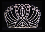 #16044 4.5" Intersecting Scroll Tiara (Limited Supply) Tiaras & Crowns up to 6" Rhinestone Jewelry Corporation