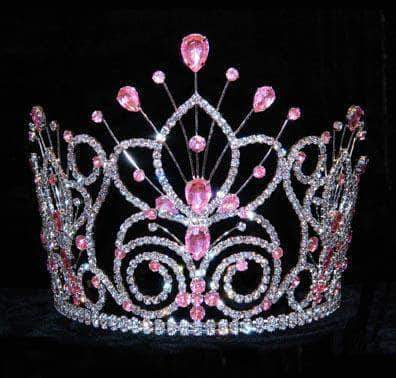 #16109 - Maus Spray Crown - Light Rose- 6" Tiaras & Crowns up to 6" Rhinestone Jewelry Corporation