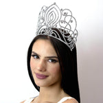 #16443 - Living Orchid Tiara - 5" Tiaras & Crowns up to 6" Rhinestone Jewelry Corporation