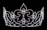 #16571 - Flower of The River Tiara with Combs 4.5" Tall Tiaras & Crowns up to 6" Rhinestone Jewelry Corporation