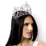 #16571 - Flower of The River Tiara with Combs 4.5" Tall Tiaras & Crowns up to 6" Rhinestone Jewelry Corporation