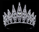 #16574 - Rivoli Burst Tiara - 4" tall Tiaras & Crowns up to 6" Rhinestone Jewelry Corporation