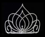 #16578 - Flourishing Spade Tiara with Combs - 5" Tiaras & Crowns up to 6" Rhinestone Jewelry Corporation