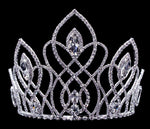 #16650 Vaulted Navette Tiara with Combs 5" Tiaras & Crowns up to 6" Rhinestone Jewelry Corporation