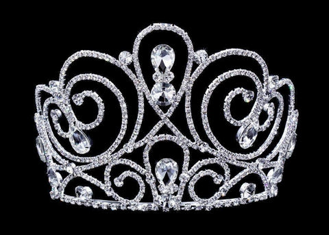 Tiaras & Crowns up to 6" #16804 - Ocean Concierto Tiara with Combs - 4.5"