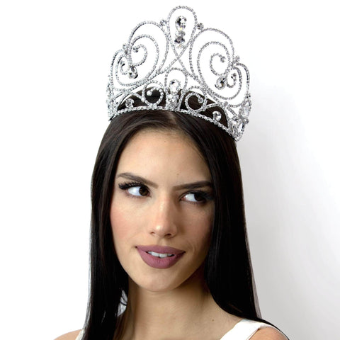 Tiaras & Crowns up to 6" #16804 - Ocean Concierto Tiara with Combs - 4.5"
