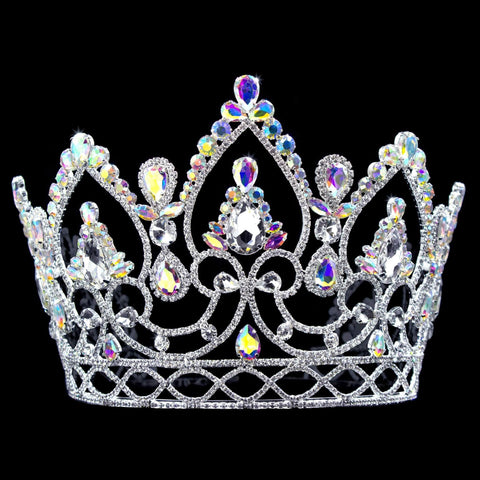 #17221-abs - AB Arch Crown - 6.75" (New and Improved Size) Tiaras & Crowns up to 6" Rhinestone Jewelry Corporation