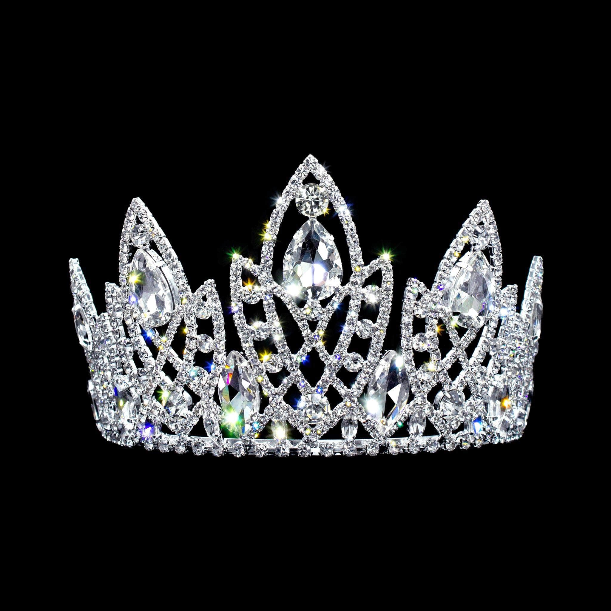 17340 - Trident Princess Tiara with Combs - 3.25