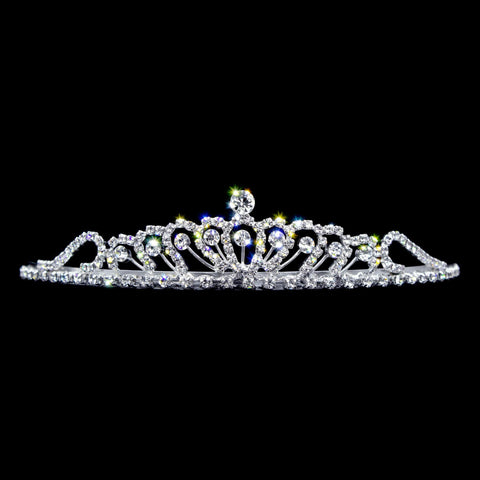 #15063 - Dainty Piston Burst Tiara Tiaras up to 1" Rhinestone Jewelry Corporation