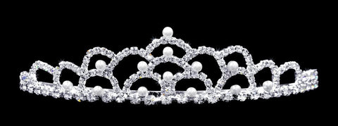 #10235 - Pearl Mountain Crystal Tiara (Limited Supply) Tiaras up to 1.25 " Rhinestone Jewelry Corporation