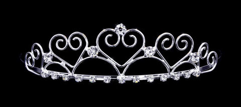 #16183 - Queen of Hearts Wire Tiara Tiaras up to 1.25 " Rhinestone Jewelry Corporation