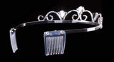 #16237 - Dainty Waves Tiara with Combs Tiaras up to 1.25 " Rhinestone Jewelry Corporation