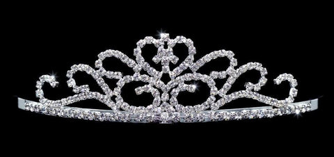 #13357 Heart Tiara Tiaras up to 1.5" Rhinestone Jewelry Corporation