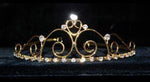 #14698G - Royalty Affair Wire Tiara - Gold Plated Tiaras up to 1.5" Rhinestone Jewelry Corporation