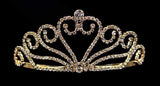 #15943g - Joining Wave Heart Tiara - Gold Plated