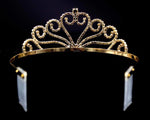 #15943g - Joining Wave Heart Tiara - Gold Plated Tiaras up to 2" Rhinestone Jewelry Corporation