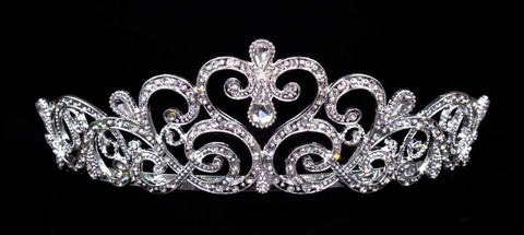 #16517 Pave Princess Tiara with Combs - 1.75" Tiaras up to 2" Rhinestone Jewelry Corporation