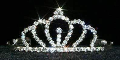 Dainty Crown Tiara #12574 Tiaras up to 2" Rhinestone Jewelry Corporation