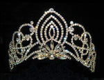 #11920G - Small Living Orchid Tiara - Gold Plated Tiaras up to 3" Rhinestone Jewelry Corporation