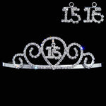 #13346 - Rollercoaster - 15/16 Quinceañera /Sweet 16 (Limited Supply) Tiaras up to 3" Rhinestone Jewelry Corporation