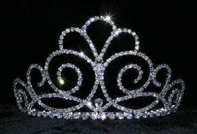 #15202 - Titan's Queen Tiara - 3" Tiaras up to 3" Rhinestone Jewelry Corporation