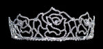 #15454 - Rose Tiara 2 1/8" Tiaras up to 3" Rhinestone Jewelry Corporation