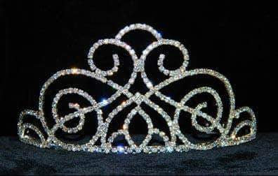 #15588 Victorian Class Tiara - 3" Tiaras up to 3" Rhinestone Jewelry Corporation