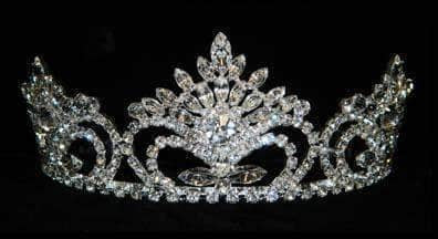 #15705 Pageant Prize Tiara - 2.5" Tall Tiaras up to 3" Rhinestone Jewelry Corporation